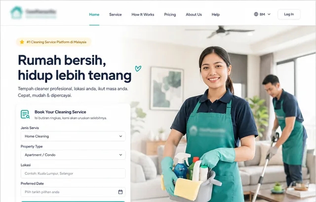 Cleaning Service — interface preview
