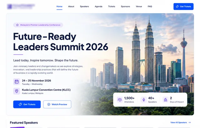 Corporate Event Booking — interface preview