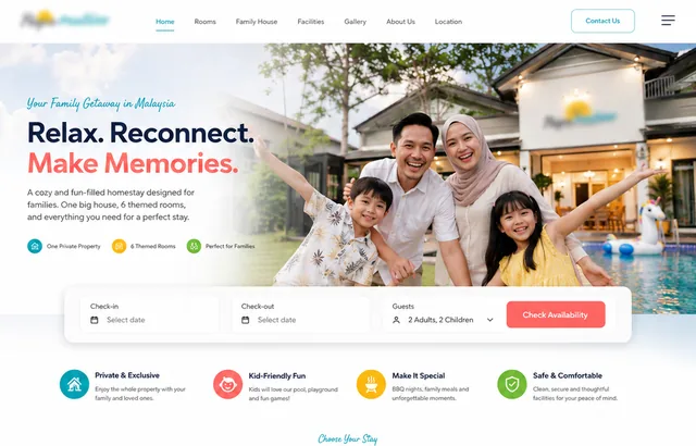 Homestay Booking — interface preview