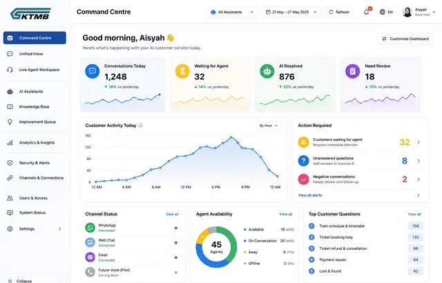 KTMB — Customer Service — interface preview