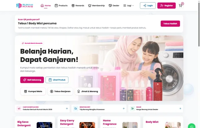 Rumah Manis Rewards — interface preview