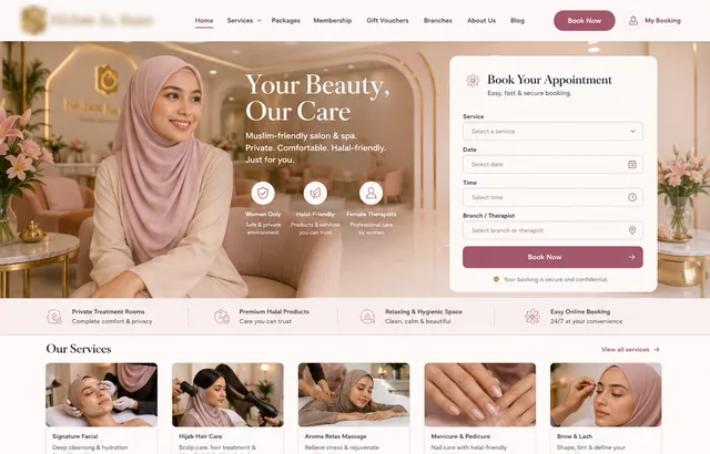 Salon & Spa Booking — interface preview