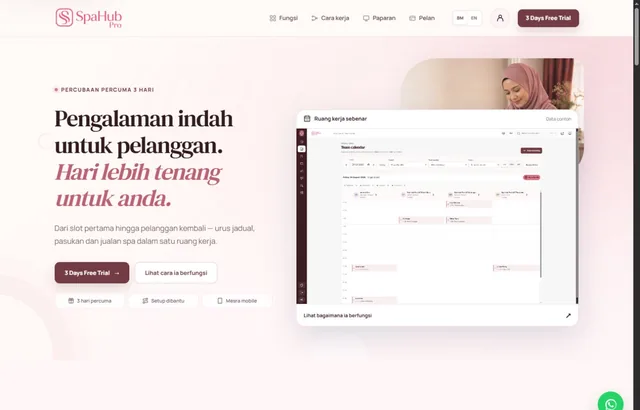 SpaHub Pro — interface preview