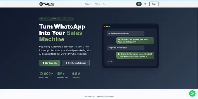 Wabisnes — interface preview